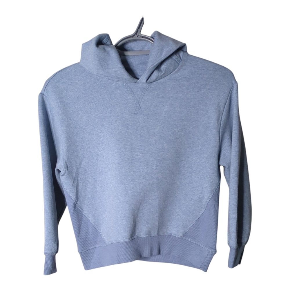 Hanna Andersson Light Blue Fleece Colorblock Hoodie Size 6-7 Years (120cm)